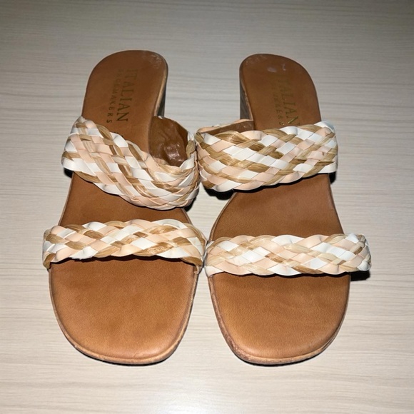 Italian Shoemakers Shoes - Italian Shoemakers Women's Cream and Tan Braided Sandals
